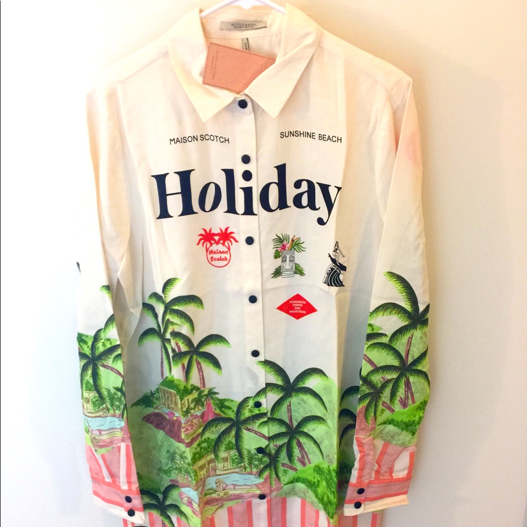 Holiday Printed Scotch & Soda Top